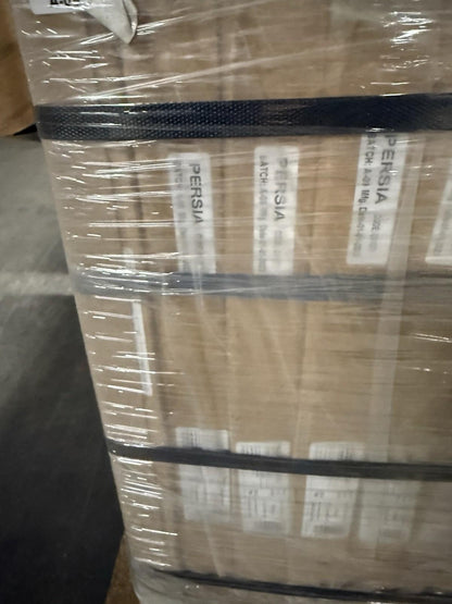 Pallet of Beige outdoor porcelain floor tiles packaged securely for shipping by Ironbridge & Sons Ltd