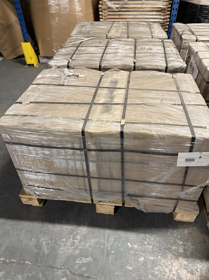 Pallet of Beige outdoor porcelain floor tiles packaged for delivery by Ironbridge & Sons Ltd