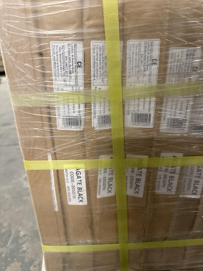 Packaged black outdoor porcelain floor tiles from Ironbridge & Sons Ltd ready for installation