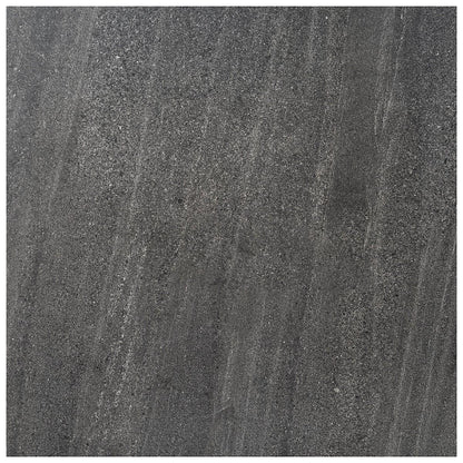 Black outdoor porcelain floor tiles with a textured surface ideal for patios and garden areas