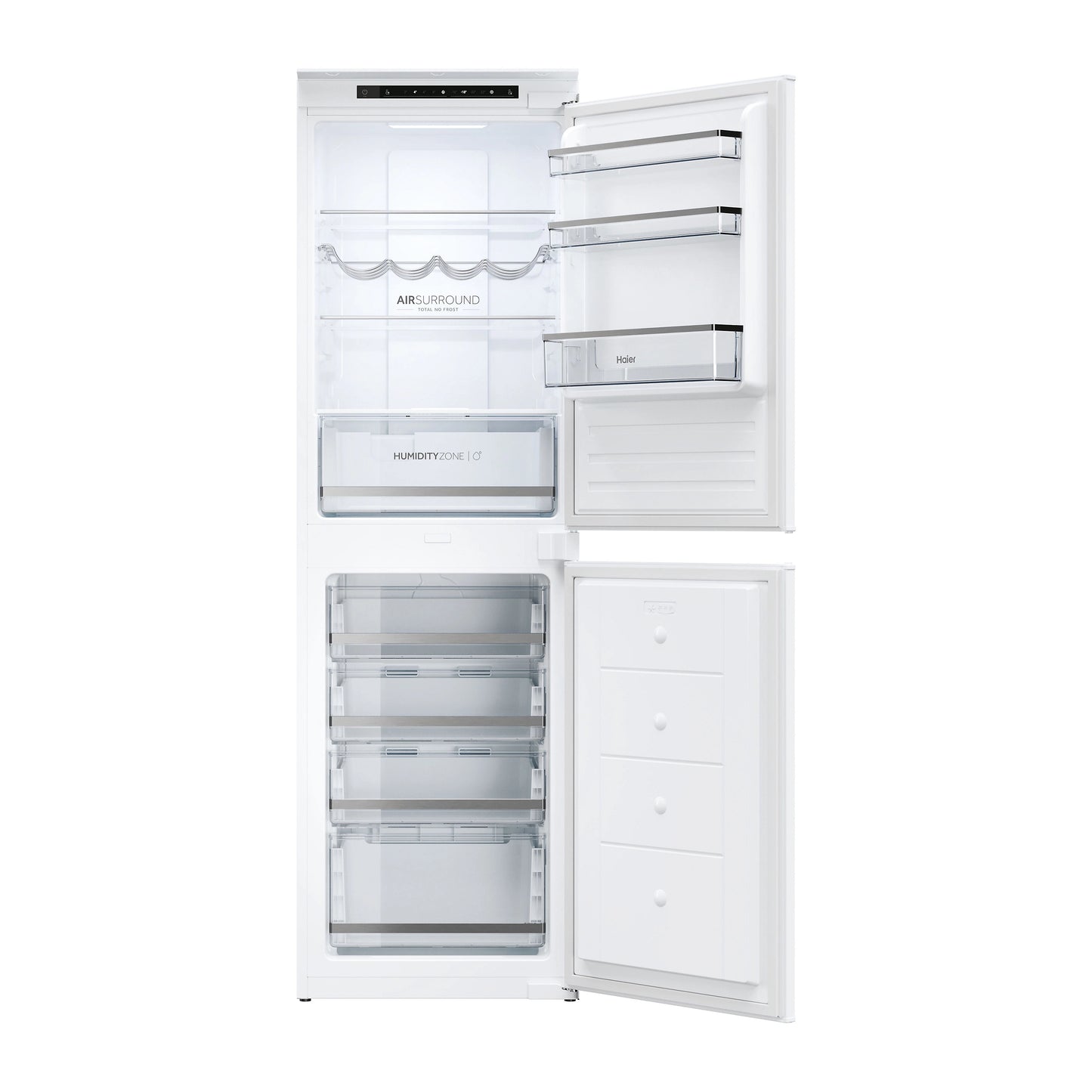 Haier HB50T618FMK 50:50 Traditional Integrated Frost Free Fridge Freezer - White