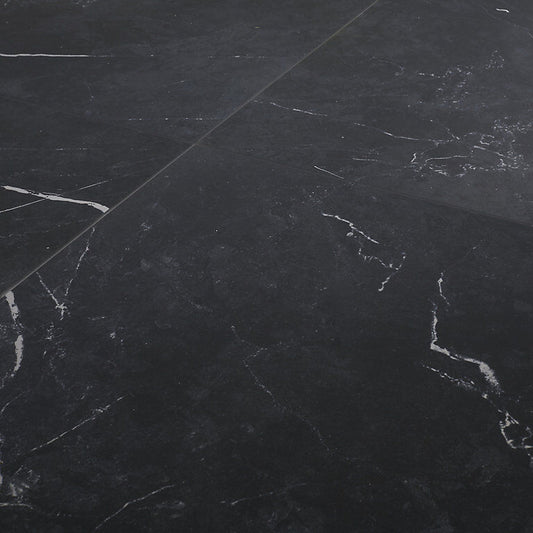 Colours Black Gloss Marble Effect Porcelain Indoor Wall & Floor Tile, Pack of 3 - 1.06 m²